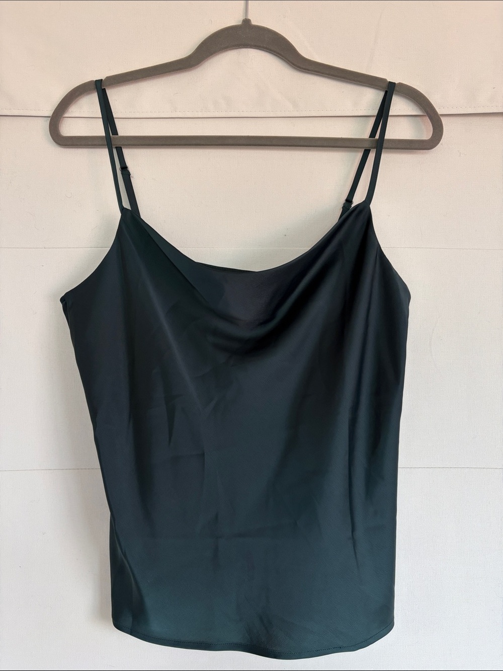 Banana Republic Dark Green Satin Cowl-Neck Camisole